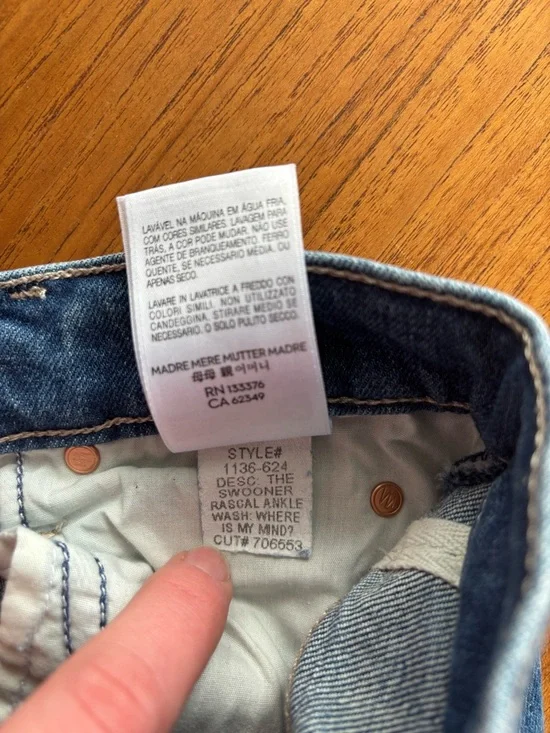 Mother Denim The Swooner Rascal Straight Leg Ankle Jean Where is my Mind size 23 - Picture 10 of 10